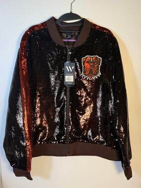 The Wild Collective Cleveland Browns Sequin Ombre Bomber Jacket – Women's XL-NWT